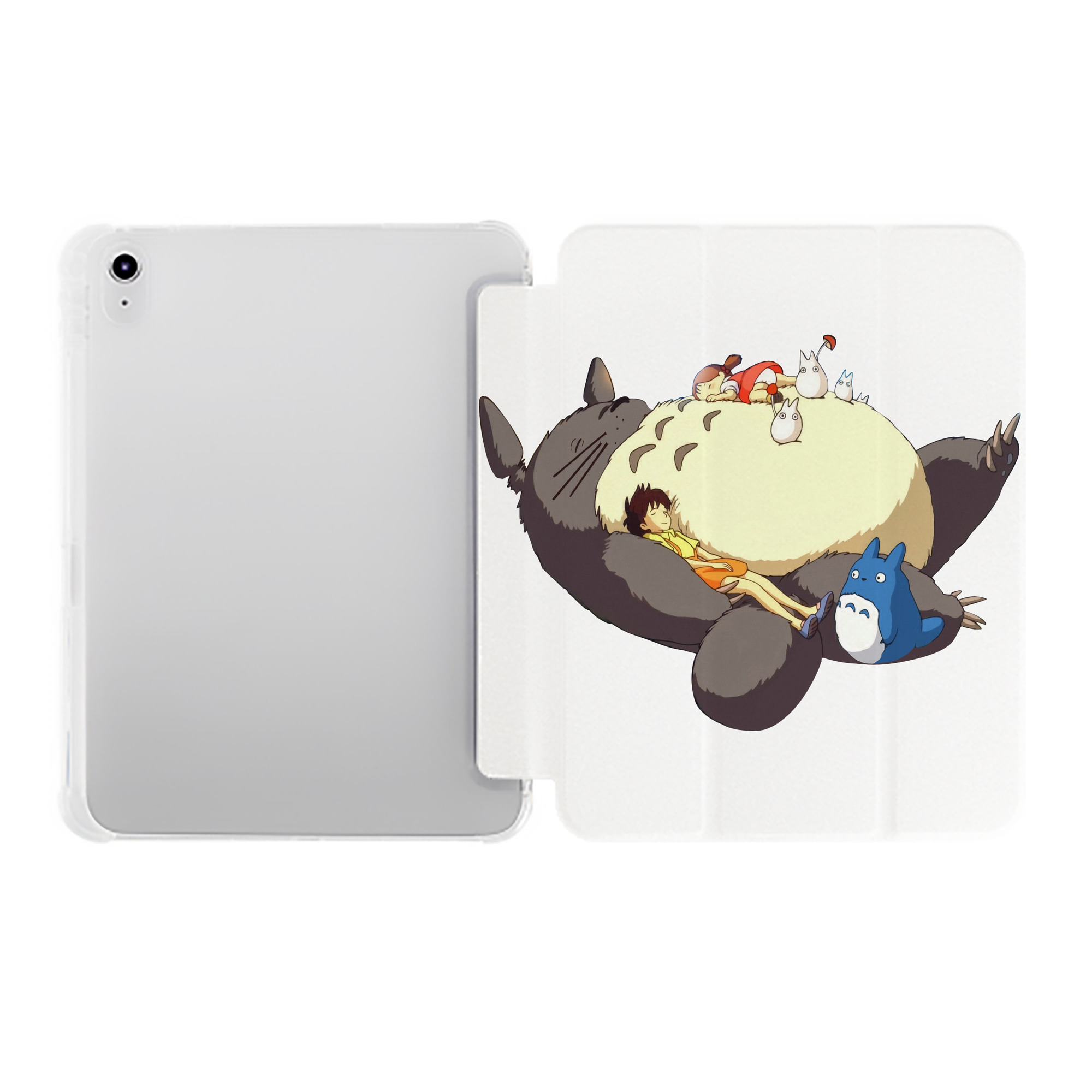 （画像用） となりのトトロ 草壁メイ 草壁サツキ My Neighbor Totoro Satsuki Kusakabe Mei Kusakabe IPad ケース ペン収納付き 三つ折りスタンド PUレザー×シリコン 対応機種9.5/10.5/10.9インチ